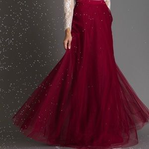 Morning Lavender Burgundy Maxi Tulle Skirt